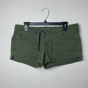 Roxy Olive Lace-Up Low Rise Shorts Size 11
